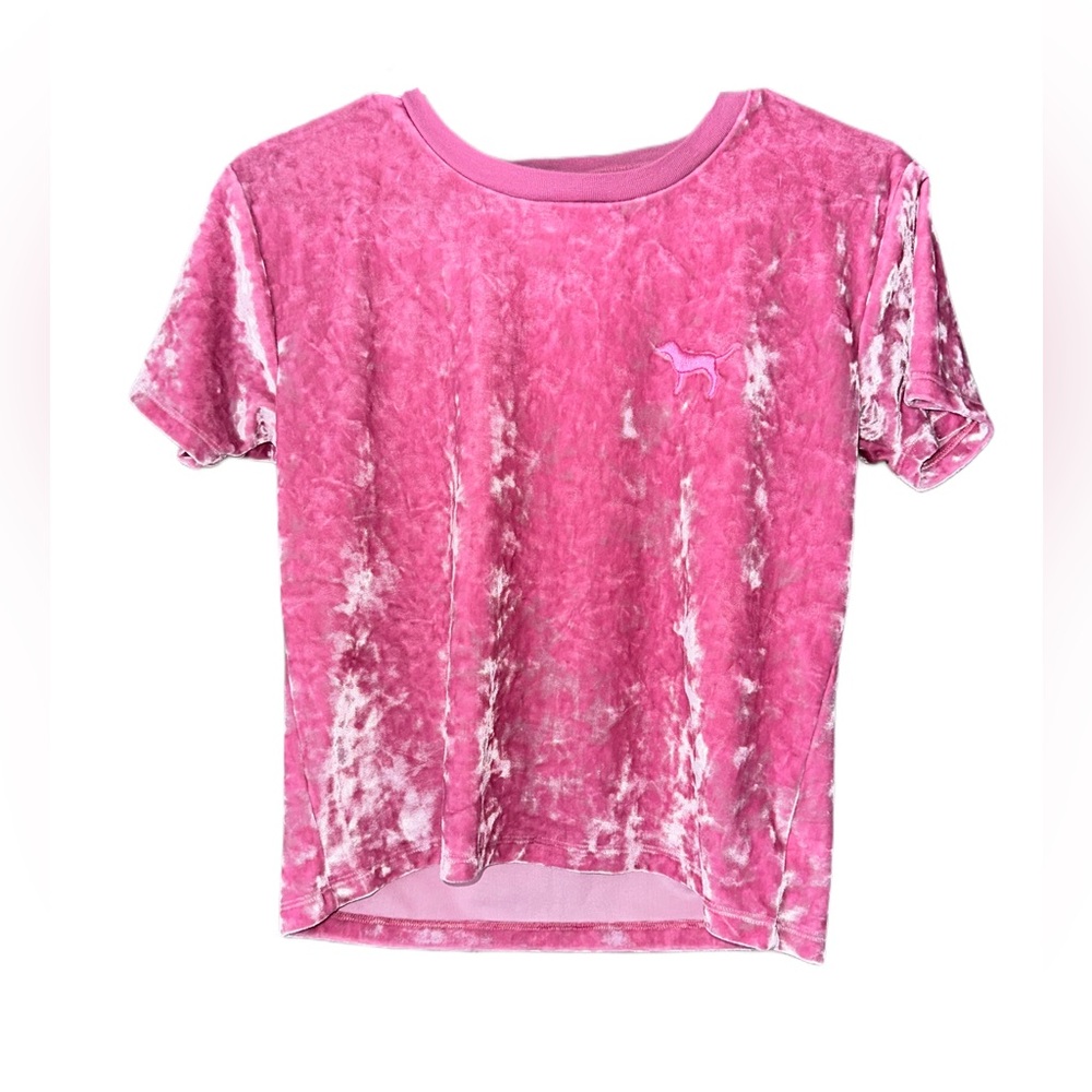 VICTORIA’S SECRET VELVET TEE. SIZE X-SMALL. PINK.